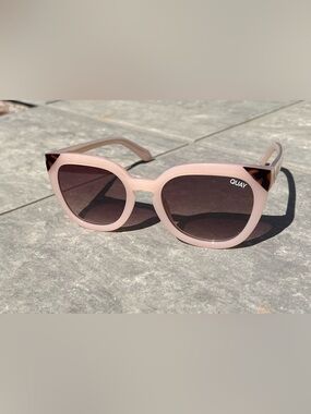 Quay Australia Pink Cat Eye Sunglasses with Tortoiseshell Accents
